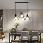 Lustre suspension cage forme diamant contemporain lampe plafonnier luminaire lustre pour cuisine couloir ...