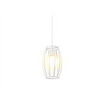 Lustre suspension industriel e27 luminaire plafonnier cage m�tal blanc lampe � suspension cr�atif �15cm ...
