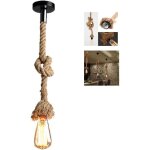 Lustre suspension en corde de chanvre e27 douilles style industriel r�tro pour salon salle � manger bar ...