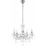 Lustre cristaux blancs suspension lampe suspension 5 flammes cristal lumière chrome, suspensions cristal, ... Lustre cristaux blancs suspension lampe suspension 5 flammes cristal lumière chrome, suspensions cristal, ...