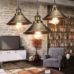 Lustre suspension industriel vintage e27 luminaire plafonnier m�tal lampe � suspension r�glable �22cm ...