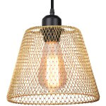 Lustre suspension industrielle en m�tal cage 20cm style r�tro creative corde r�glable lumi�re pour salon ...