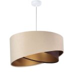 Licht - erlebnisse - lustre suspension d'int�rieur marlon marron en tissu velours cr�me au design moderne ...