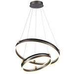 Lustre � suspension led avec 2 cercles 50w metal colour coffee d : 62. 5cm h : 110cm 3000k