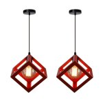 Lustre suspension moderne luminaire plafonnier en mtal lampe de plafon gomtrique pour chambre salon ...