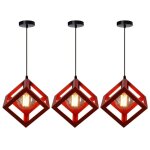 Lustre suspension moderne luminaire plafonnier en mtal lampe de plafon gomtrique pour chambre salon ...