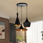 Wottes ? lustre suspension moderne m�tal 3 lumi�res ? design r�tro noir ? mat�riaux de haute qualit� ...