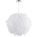 Stoex ? lustre suspension en plumes 30 cm e27 40w blanc ? hauteur 30 cm ? longueur de ligne r�glable ...