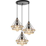 Wottes ? lustre vintage en corde de chanvre ? lampe de suspension 3 lumi�res e27 ? base ronde ajustable ...