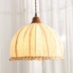 Lustre de t�te de lit en coton et lin, petit lustre d�coratif � t�te unique, lustre e27, hauteur r�glable, ...