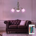 Globo lighting - lustre en verre en laiton antique, suspension avec tlcommande, lustre  intensit ...