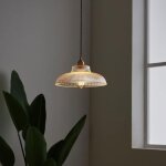 Lustre en verre moderne avec base de lampe en laiton vintage, lustre de chambre r�tro japonais, adapt� ...