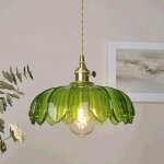 Lustre en verre style pastoral r�tro sans source de lumi�re pothos vert - rapanda