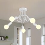 Lustre vintage 5 douilles mtal plafonnier e27 base pour salon chambre  coucher salle  manger bureau ...