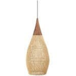 Suspension vintage en rotin beige 35 � 70 cm ? abat - jour en osier tress�, luminaire d�coratif pour ...