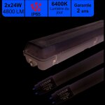Lutece - arc - boitier �tanche traversant ip65 150cm + 2 tubes led 2x24w 4800lm 6500k - garantie 2 ans ...