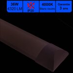 Lutece - arc - r�glette led int�gr�e 120cm 36w 3600lm - 4000k blanc neutre - garantie 2 ans