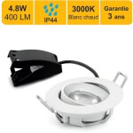 Lutece - arc - spots led encastrable ip44 orientable 30° - salle de bain - 4, 8w 400 lm 3000k - garantie ... Lutece - arc - spots led encastrable ip44 orientable 30° - salle de bain - 4, 8w 400 lm 3000k - garantie ...