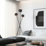 Lux. pro - lampadaire nykvarn avec 3 douille e14 m�tal 161 x 58 cm noir or