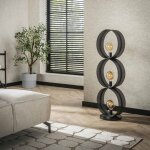 M&s - lampadaire 3 lampes 40x15x122 cm en m�tal perfor� anthracite - perfit