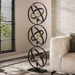 M&s - lampadaire 3 lampes avec anneaux r�glables 40x20x155 cm en m�tal noir