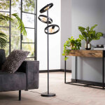 M&s - lampadaire 3 lampes rondes en m�tal gris fonc� - hoovy