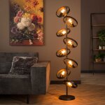 M&s - lampadaire 8 lampes rondes en m�tal gris fonc� avec ampoules - amp