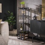 M&s - lampadaire range bouteilles et verre en m�tal gris fonc�