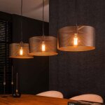 M&s - suspension 3 lampes 120x30x150 cm en m�tal noir