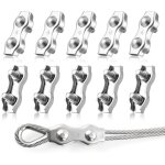 M4 duplex clips serre - c�bles, 10 pi�ces pinces de c�ble m�tallique duplex en acier inoxydable 304, ...