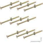 M6 kit de 10 pcs vis � bois, vis � t�te cylindrique frais�e plate six pans vis ecrous, fixation de boulon ...