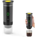 Machine  caf portable de voyage, expresso cafetire rechargeable 12v et sa pochette pour camping et ...