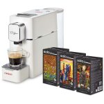 Machine  expresso polti coffea s15w, avec kit de 54 dosettes e. s. e, blanc, design, rservoir 850ml ...