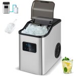 Relax4life - machine  glaons autonettoyante 27 kg en 24h nugget ice, machine a glacons en acier inoxydable ...