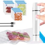 Machine de mise sous vide manuelle, mini machine d'emballage sous vide �lectrique rechargeable avec 10 ...