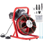 Machine de nettoyage de drain vevor 50ft x 1 / 2 pouce, tariere deegout a alimentation manuelle, machine ...