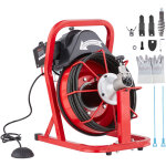 Machine de nettoyage de drain vevor 50ft x 3 / 8 pouces, tariere a alimentation automatique pour egouts, ...