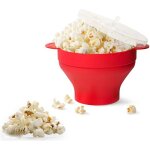 Machine � pop - corn en silicone rouge sans bpa pour micro - ondes bol pliable 25, 5 x 14, 5 cm id�al ...
