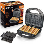 Machine � sandwich 3 en 1, gaufrier, grille de contact, plaques allant au lave - vaisselle et antiadh�sives ...