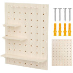 Maclean panneau mural en bois clair 40x60 ou 60x80 cm avec �tag�res et crochets, capacit� de charge 20 ...