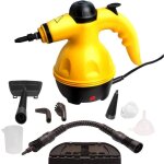 Nettoyeur vapeur portable polyvalent, avec 9 accessoires pour enlever des taches de canap, tapis, vitre, ...