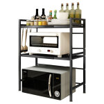 Support de four  micro - ondes  2 niveaux, tagre extensible 40 - 60cm - meuble de rangement cuisine ...