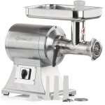 Mahlzeit - hachoir à viande en acier inoxydable électrique argenté 450w 75kg / h avec embouts pour remplir ... Mahlzeit - hachoir à viande en acier inoxydable électrique argenté 450w 75kg / h avec embouts pour remplir ...