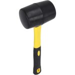 Maillet caoutchouc noir � 65 mm ? midi marteau de carreleur, carrossier, ma�on, avec manche bi - mati�re ...