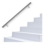 Main courante inox rampe d'escalier rond intrieur & extrieur  42 mm support mural argent 110cm - ...