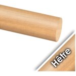 Main courante ronde � 42 mm en bois - longueur 3000 mm - h�tre brut - design production