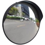 Miroir de trafic convexe miroir de s�curit� d'ext�rieur plastique pc noir 30 cm 97286