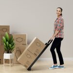 Maisonchic - escabeau et diable 2 en 1 pliant en mtal chelle  3 marche avec roues capacit echelle ...