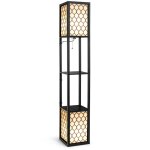 Maisonchic - lampadaire avec etagres, lampadaire modernes avec 2 tablette de rangements base pour lampe ...