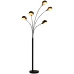 Maisonchic - lampadaire, lampe sur pied, lampadaire salon 200 cm 5 x e14 noir et dor� asaf40039 design ...